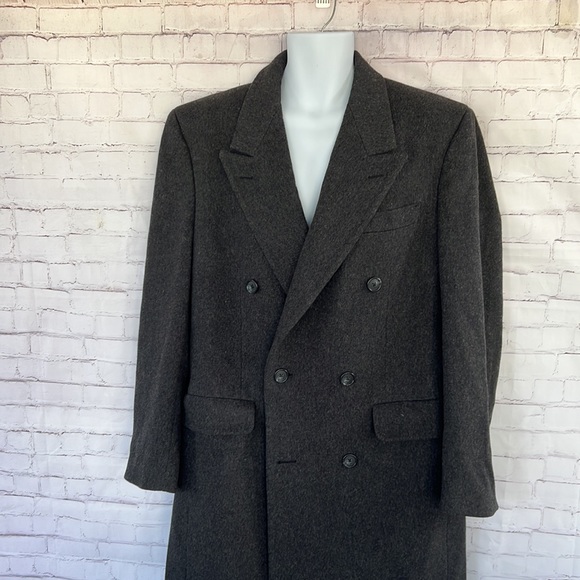 Vintage Christian Dior pure wool dark charcoal gray peacoat size - Picture 4 of 17